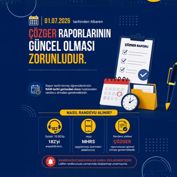Çözger Raporlarının Güncel Olması Zorunludur